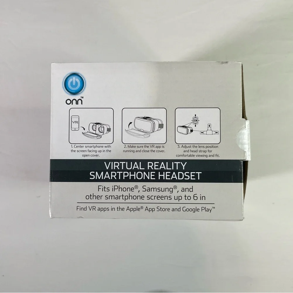 ONN White Virtual Reality VR Smartphone Headset for Apple or Android. New.
